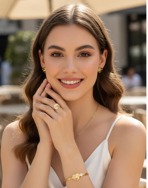 Golden Heart Lock Jewelry Set